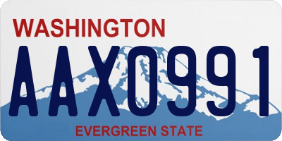 WA license plate AAX0991