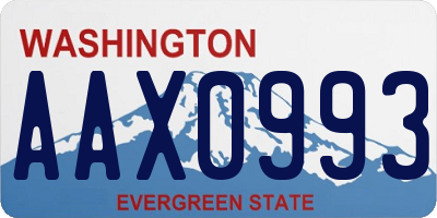 WA license plate AAX0993
