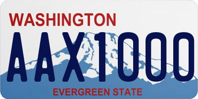 WA license plate AAX1000