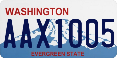 WA license plate AAX1005
