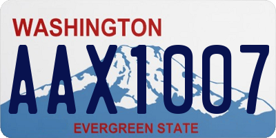 WA license plate AAX1007