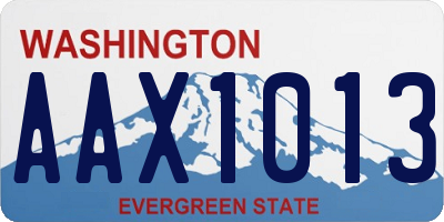 WA license plate AAX1013