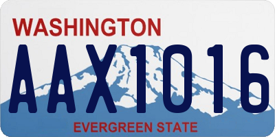 WA license plate AAX1016