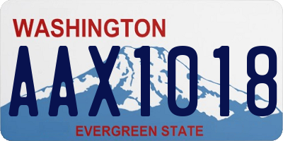 WA license plate AAX1018
