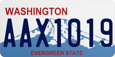 WA license plate AAX1019