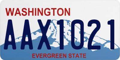 WA license plate AAX1021