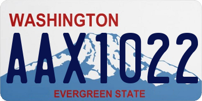 WA license plate AAX1022
