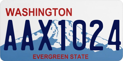 WA license plate AAX1024