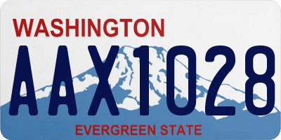 WA license plate AAX1028
