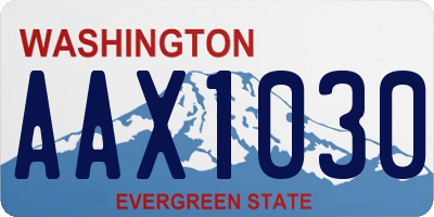 WA license plate AAX1030