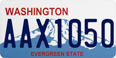 WA license plate AAX1050