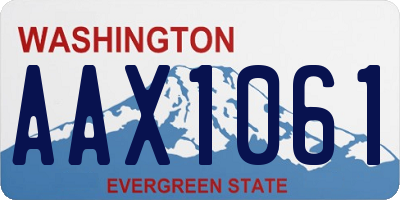 WA license plate AAX1061