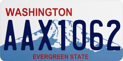 WA license plate AAX1062