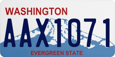 WA license plate AAX1071