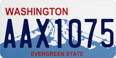 WA license plate AAX1075