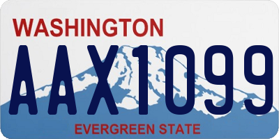 WA license plate AAX1099