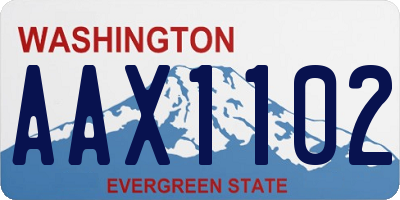 WA license plate AAX1102