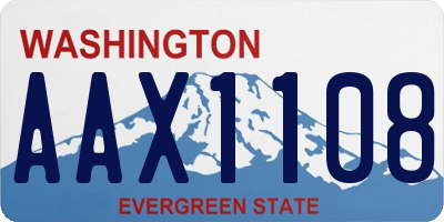 WA license plate AAX1108
