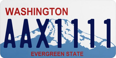 WA license plate AAX1111