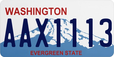 WA license plate AAX1113