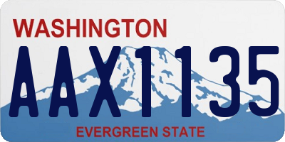 WA license plate AAX1135