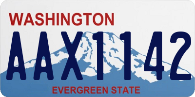 WA license plate AAX1142