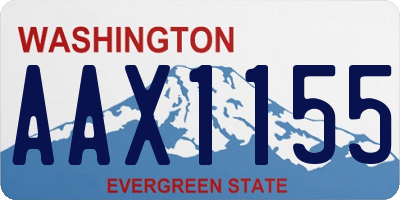 WA license plate AAX1155