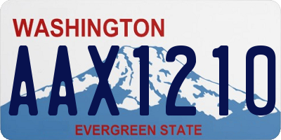 WA license plate AAX1210