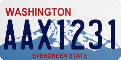 WA license plate AAX1231