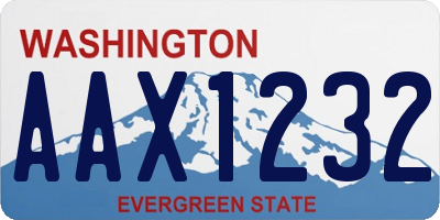 WA license plate AAX1232