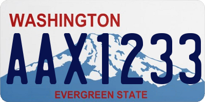 WA license plate AAX1233