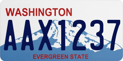 WA license plate AAX1237