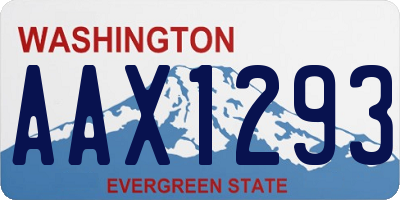 WA license plate AAX1293
