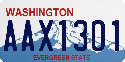 WA license plate AAX1301