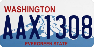 WA license plate AAX1308