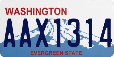 WA license plate AAX1314