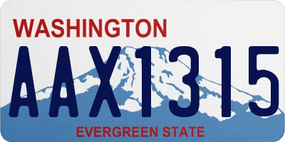 WA license plate AAX1315