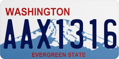 WA license plate AAX1316