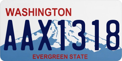WA license plate AAX1318