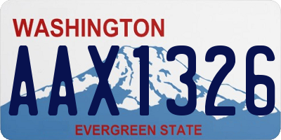 WA license plate AAX1326