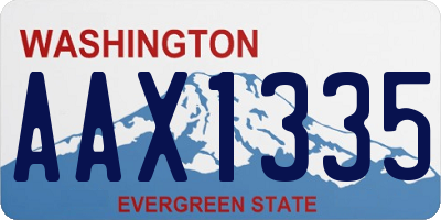 WA license plate AAX1335