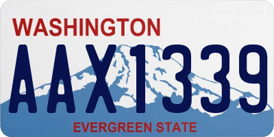 WA license plate AAX1339