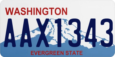 WA license plate AAX1343