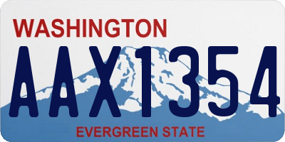 WA license plate AAX1354