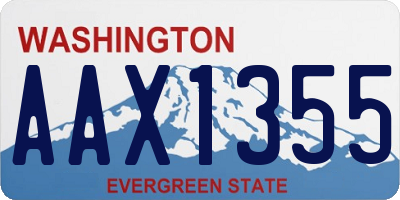 WA license plate AAX1355