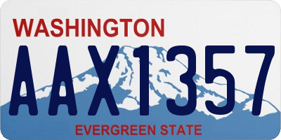 WA license plate AAX1357