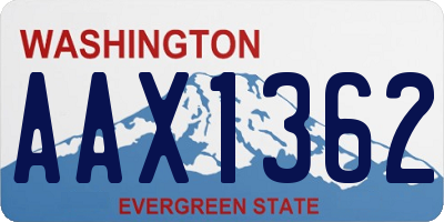 WA license plate AAX1362
