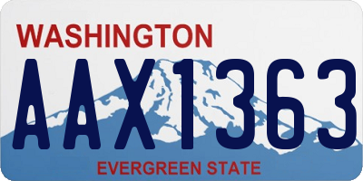 WA license plate AAX1363