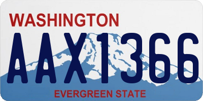 WA license plate AAX1366