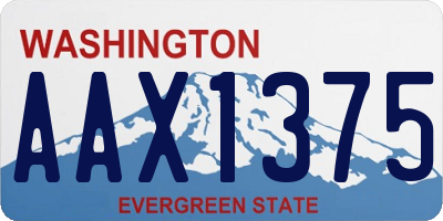 WA license plate AAX1375
